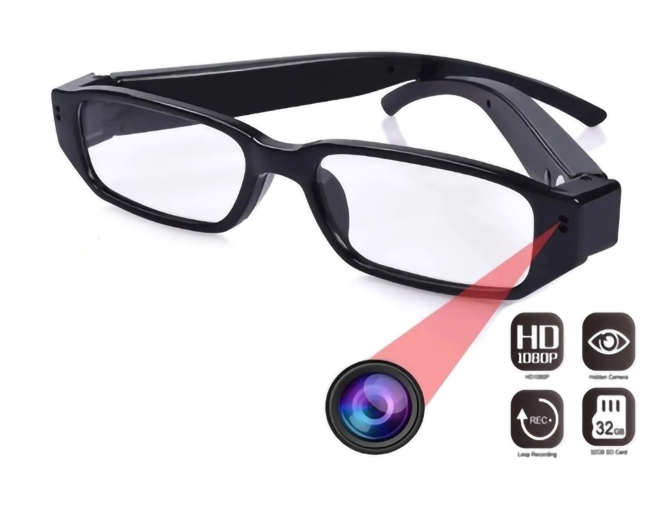 Lentes camara Espia 1080p - Graba Audio Y Video | Latino Seguridad