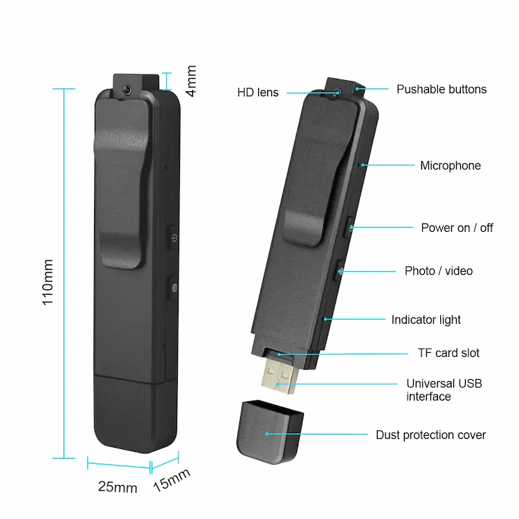 Mini Camara Boligrafo,grabacion Audio Y Video Full Hd | Latino Seguridad